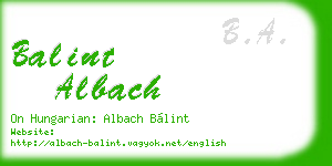balint albach business card
